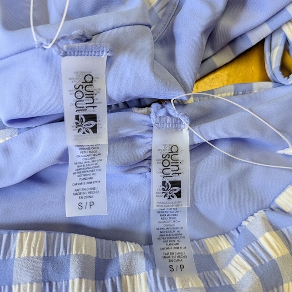 2/$25-Quintsoul Gingham Bikini Size Small NWOT Reversible Cami Top & Low Rise - Picture 12 of 13
